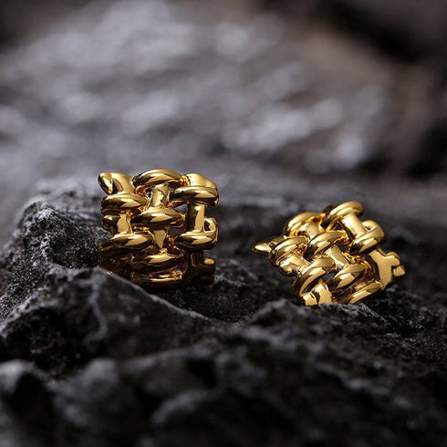 Braided striped earrings - Zafari Studio Jewelry